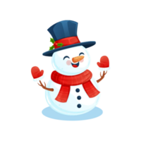 allegro Natale pupazzo di neve cartone animato png