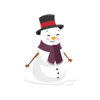 allegro Natale pupazzo di neve cartone animato png