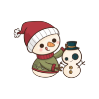 allegro Natale pupazzo di neve cartone animato png