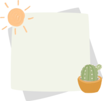 cute oil paint kid style draw on white notepad paper png