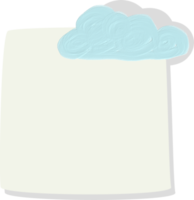 Peinture à l'huile mignonne style enfant dessiner sur du papier bloc-notes blanc png