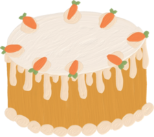 gâteau aux carottes peinture à l'huile de style enfant mignon png
