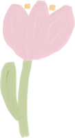 tulipán rosa lindo estilo infantil pintura al óleo png