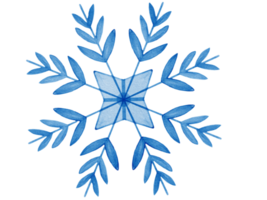 isolated watercolor illustration of snowflake png