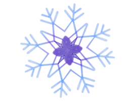 isolated watercolor illustration of snowflake png