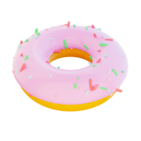 Donut with icing and sugar sprinkles 3d illustration png