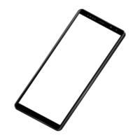 Modern realistic perspective black smartphone isolated. png