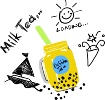 Bubble milk tea, Pearl milk tea. png. png