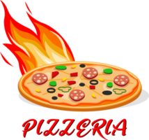 pizza dibujada a mano. estilo de boceto png. png