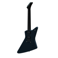 Guitarra eléctrica azul renderizada en 3d aislada en fondo gris perfecta para proyecto de diseño png