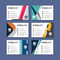 Flat Geometric  Business Card Template Collection vector
