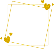 Golden Frame With Heart png