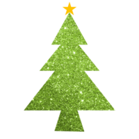 grön glitter jul träd png