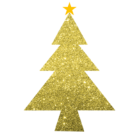 arbol de navidad brillo dorado png