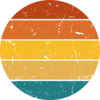 puesta de sol retro de la vendimia png