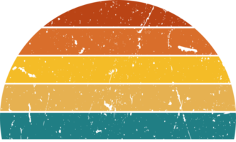 puesta de sol retro de la vendimia png