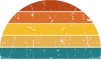 puesta de sol retro de la vendimia png