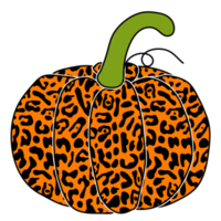 Pumpkin Leopard Cheetah Sublimation,orange png
