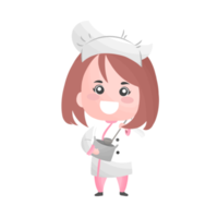 linda chica cocinando, mujer cocinera restaurante disfrazada de chef png