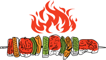Shish kebab logo design. png. png