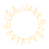 Round floral frame design png