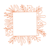 cadre floral carré abstrait pour la conception d'espace d'impression et de copie png