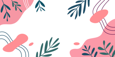 abstrakte tropische florale rahmenillustration im trendigen designstil png