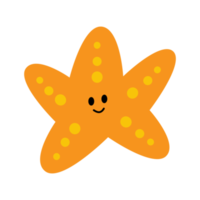 Cute star fish illustration for kids cartoon png