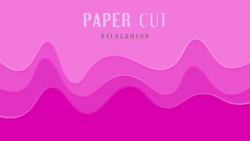 Abstract Waves Pink Papercut Style Design Background vector