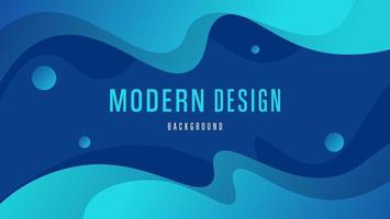 Modern Abstract Geometric Gradient Blue Liquid Wave Background Design vector