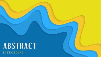 Modern Abstract Blue Yellow Waves Papercut Design Background vector