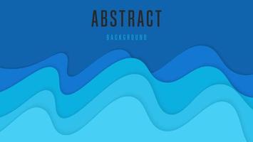 Abstract Blue Waves Papercut Style Background Design vector