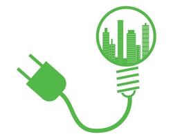 Eco renewable sustainable energy logo vector  - green power