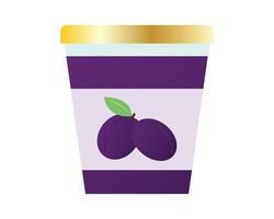 Plum jam in a jar vector