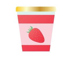 Strawberry jam in a jar vector