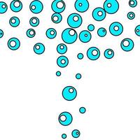 Vector illustration of bubbles floating on the bottom of the water on a white background. Concept of oxygen in water.