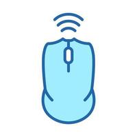 Computer Mouse Color Line Icon. PC Wireless Tool Linear Pictogram. Cursor Pointer Scroll, Click Outline Symbol. Wireless Technology Computer Equipment. Editable Stroke. Isolated Vector Illustration.