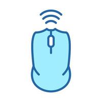 Computer Mouse Color Line Icon. PC Wireless Tool Linear Pictogram. Cursor Pointer Scroll, Click Outline Symbol. Wireless Technology Computer Equipment. Editable Stroke. Isolated Vector Illustration.