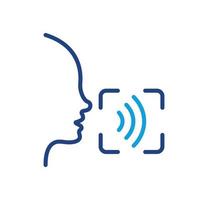 acceder a la identificación por voz al icono de la línea del teléfono inteligente. pictograma de esquema de tecnología de reconocimiento de identificación de voz de comando. hablar para acceder. símbolo de verificación. trazo editable. ilustración vectorial aislada. vector