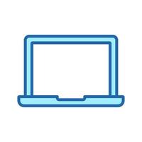 Laptop Color Line Icon. Electronic Portable Computer Linear Pictogram. Open Notebook with Digital Monitor Outline Symbol. Online Technology Equipment. Editable Stroke. Isolated Vector Illustration.