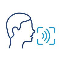 Access Identification by Voice to Smartphone Line Icon. Command Voice ID Recognition Technology Outline Pictogram. Speak for Access. Verification Symbol. Editable Stroke. Isolated Vector Illustration.