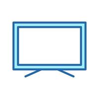 TV Set with Wide Monitor Line Icon. Television LED Display Color Pictogram. LCD Electronic Technology Monitor Outline Symbol. Smart TV Home Equipment. Editable Stroke. Isolated Vector Illustration.