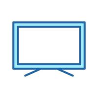 TV Set with Wide Monitor Line Icon. Television LED Display Color Pictogram. LCD Electronic Technology Monitor Outline Symbol. Smart TV Home Equipment. Editable Stroke. Isolated Vector Illustration.