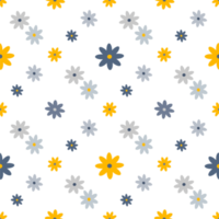 simple flowers seamless background png
