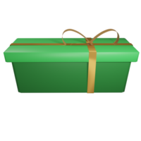 3D christmas green gift box png