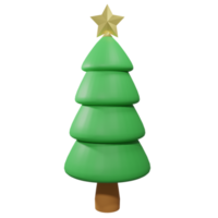 arbre de noël 3d avec des étoiles sur le dessus png