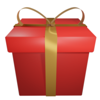 3D christmas red gift box PNG