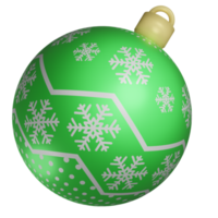3D christmas green balls tree ornament png
