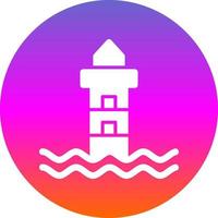 Lighthouse Landscape Glyph Icon vector