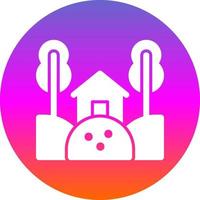 Cabin Landscape Glyph Icon vector